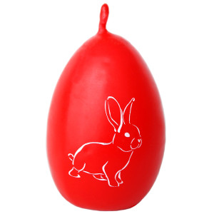 86932629 Свеча Пасхальное яйцо с кроликом красная 5,5 см STLM-0072620 EVIS
