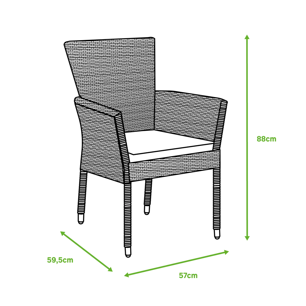 Кресло садовое NATERIAL Davos с подушкой, серый ротанг 82509566 STLM-0028916 - Вид №12