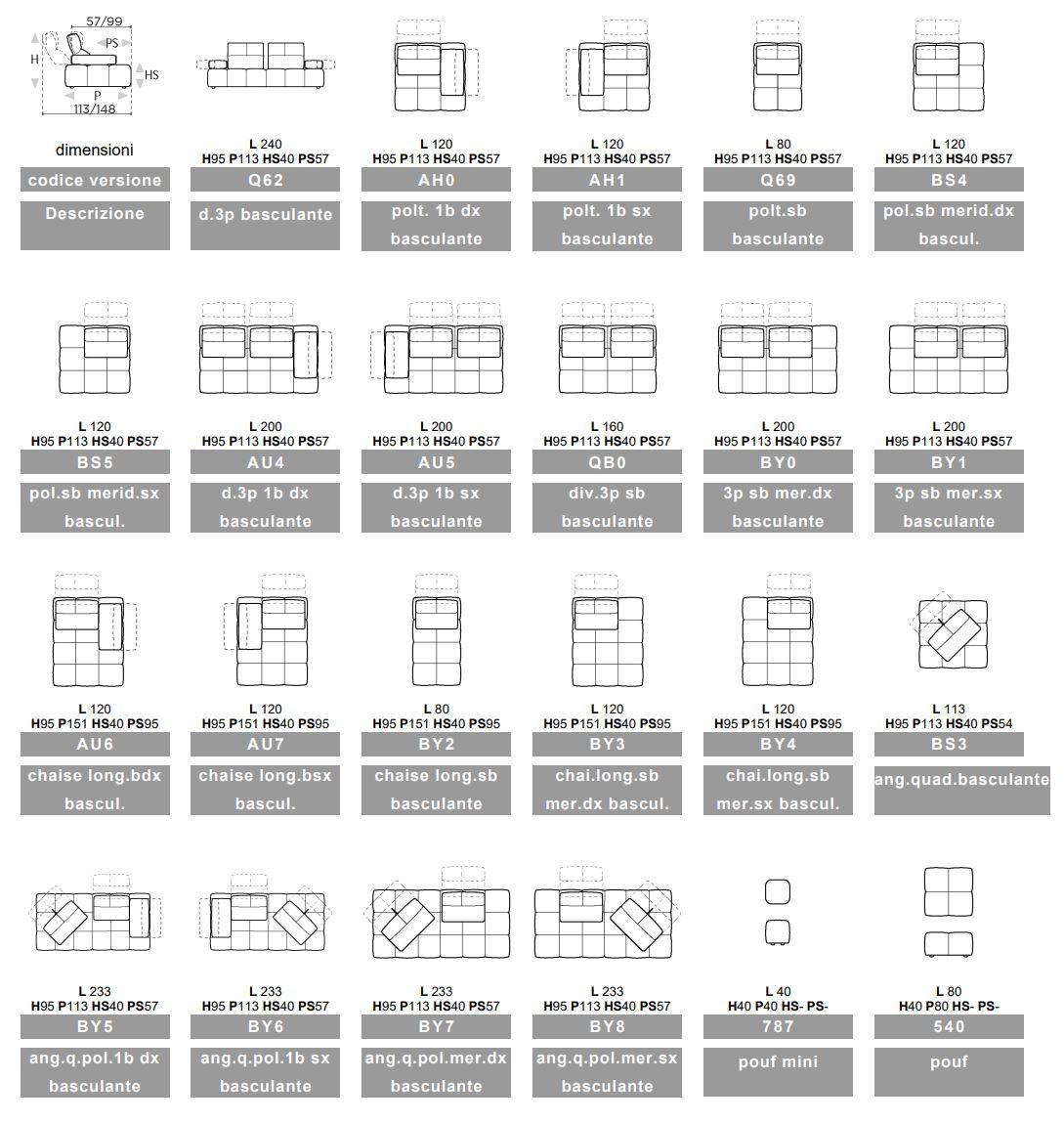 3-местный кожаный модульный диван Calia Italia Modular ARCH-00147793 - Вид №4