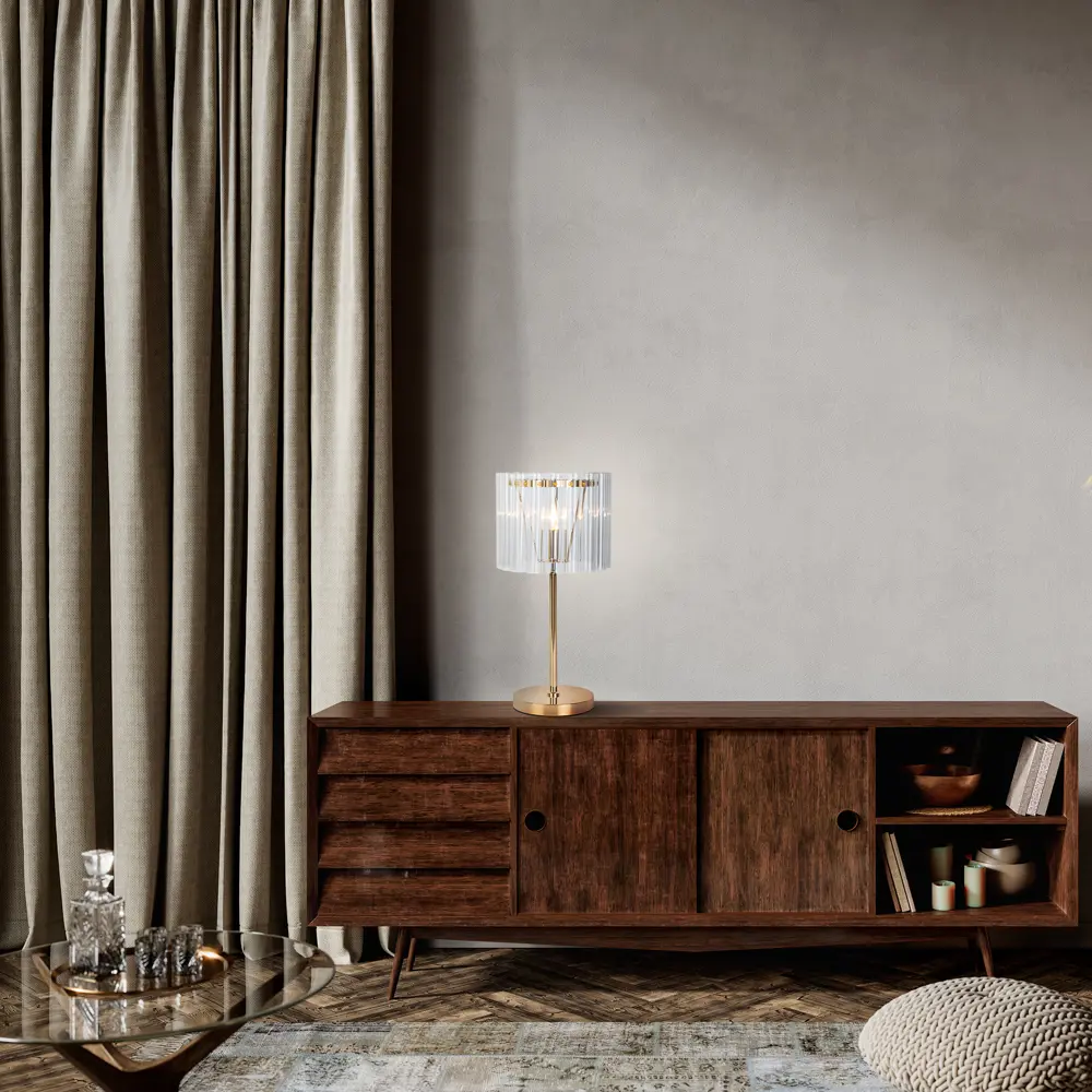 Eurosvet Flamel - золотая настольная лампа со стеклянным плафоном 89435505 STLM-1578699 - Вид №7