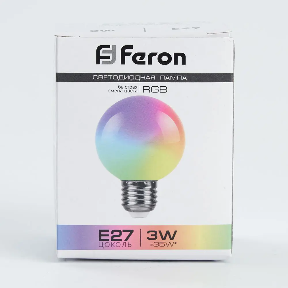 Лампа светодиодная Feron E27 LB-371 220 В 3 Вт шар регулируемый цвет света RGB STLM-2058435 - Вид №3