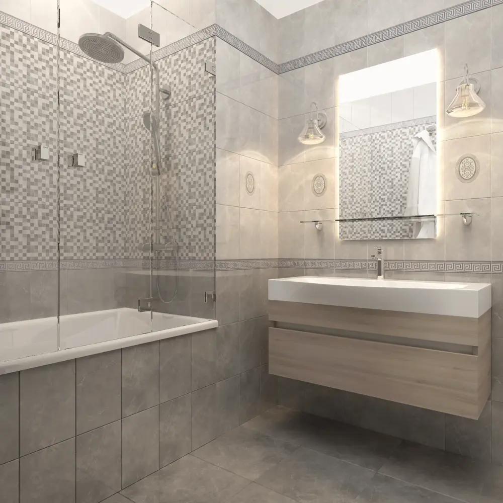 Декор настенный Шахтинская Плитка Дора 20x30 см глянцевый цвет серый STLM-2040392 - Вид №4