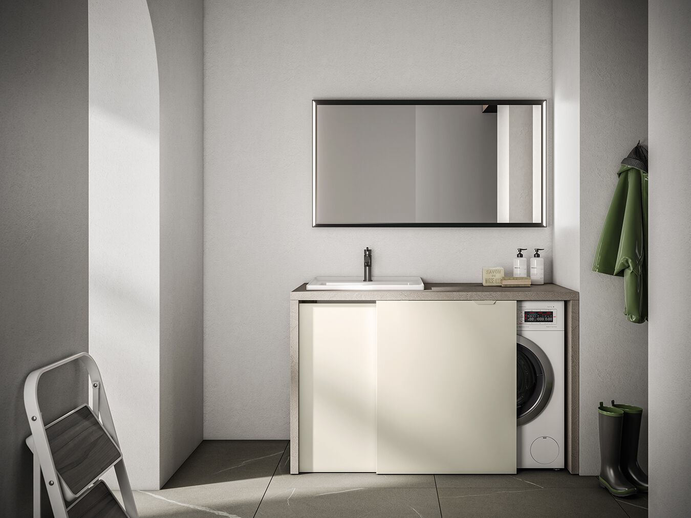 Шкаф для стиральной машины со стиральной машиной BMT Kosmo ARCH-00135573 - Вид №1