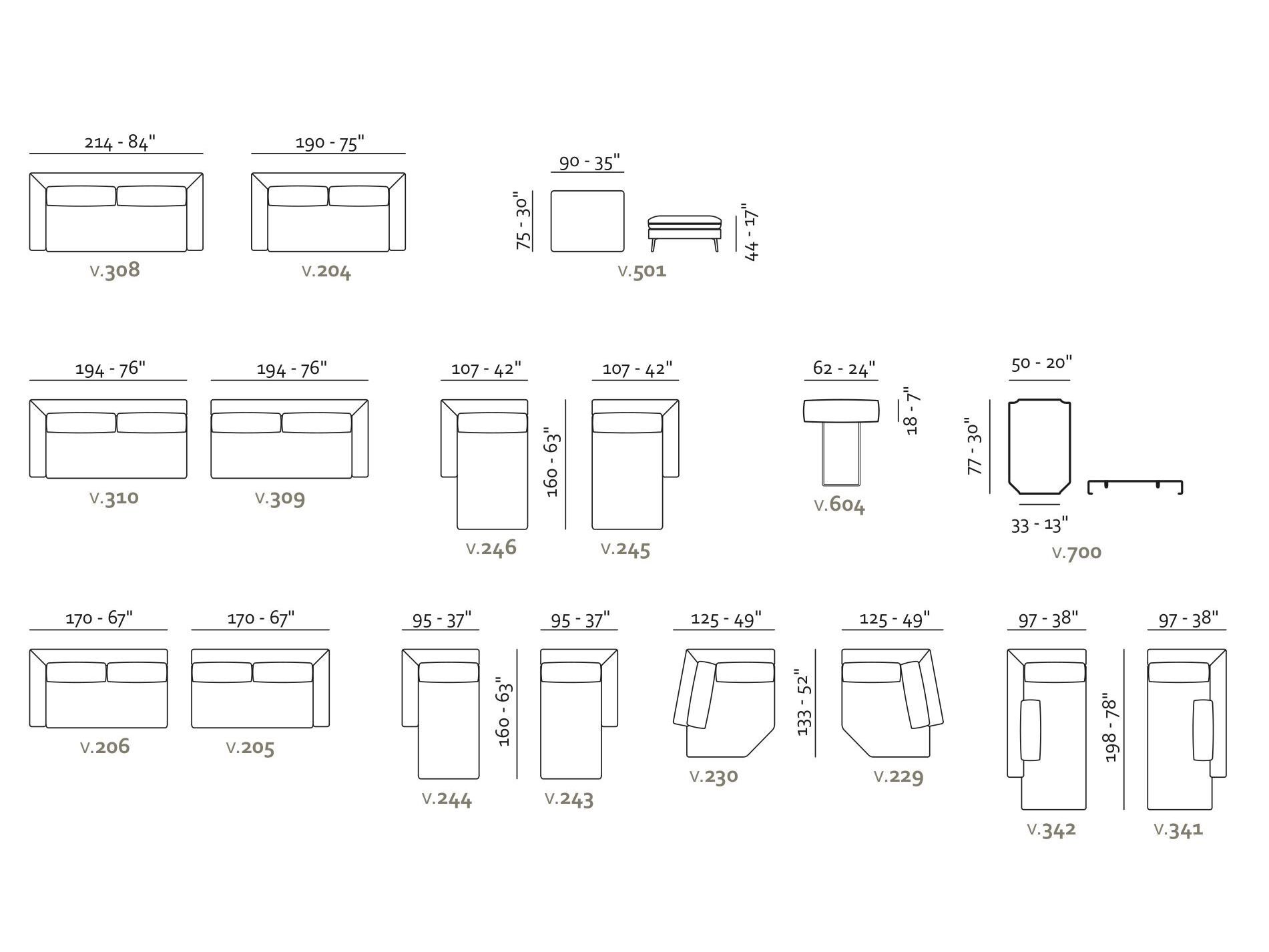Модульный тканевый диван Max Divani VIBE ARCH-00128562 - Вид №9