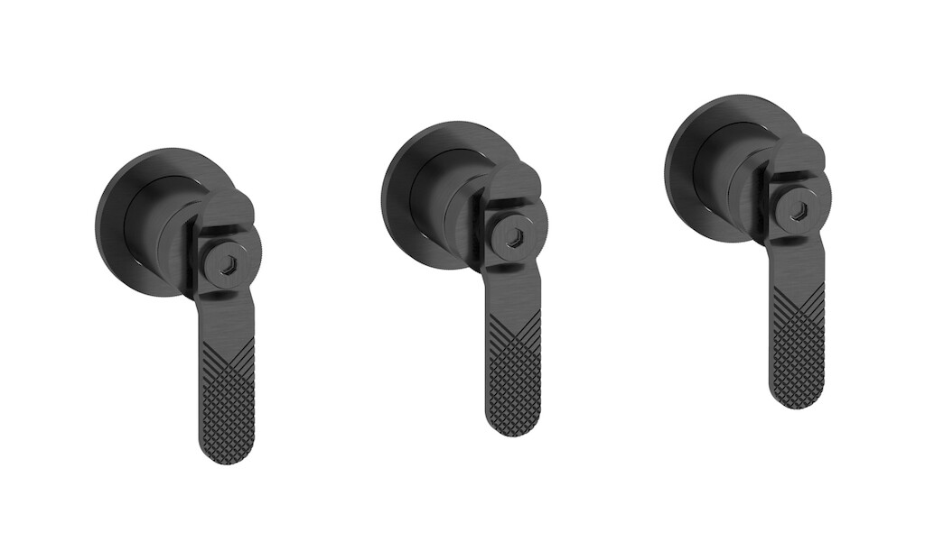 Встроенный смеситель для душа на 3 отверстия с двухходовым дивертером WE ARE IB b2410cs Brushed Black Chrome Bold