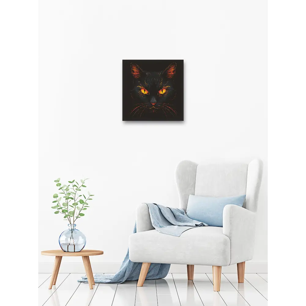 Картина на стекле Postermarket Черный кот 30x30 см STLM-2178268 - Вид №3