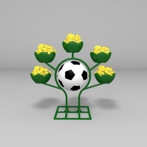 MLM5101-F.CV МЕЛЬНИЦА 5 с футбольным мячом, цветочница с термочашами и декоративной фигурой мяча LAB.Space