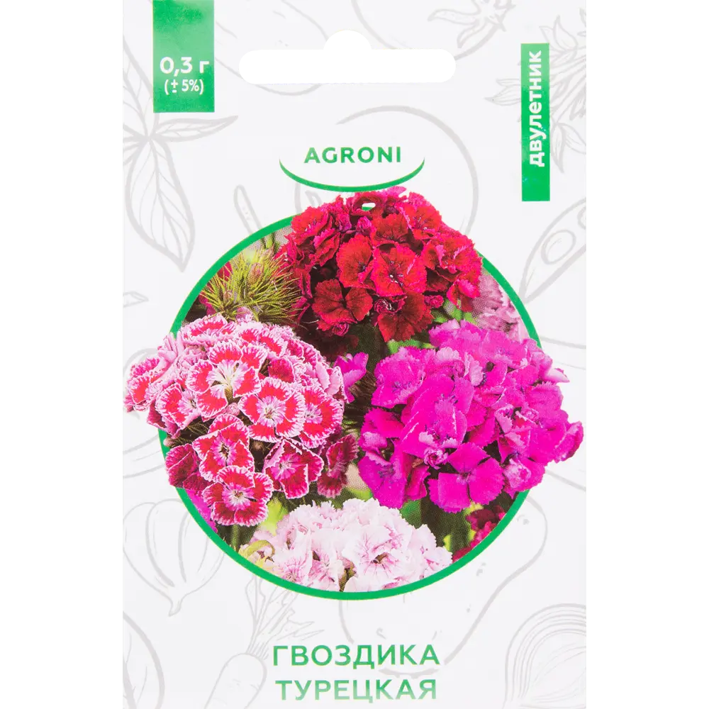 Семена цветов Гвоздика турецкая смесь окрасок Agroni STLM-2067164