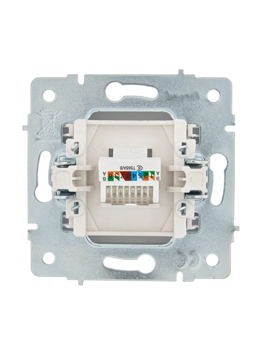 ASTI Розетка компьютерная жемчужно-белый перламутр механизм Cat 5e LEZARD 7081-3088-140 - Вид №2
