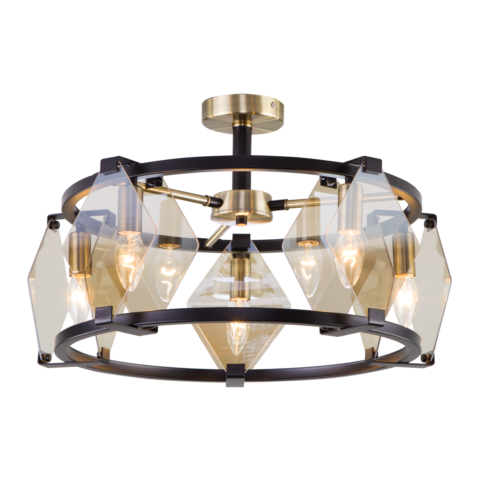 85049518 Светильник потолочный Aragon, 5 ламп, 18 м², цвет черный STLM-0057893 EUROSVET