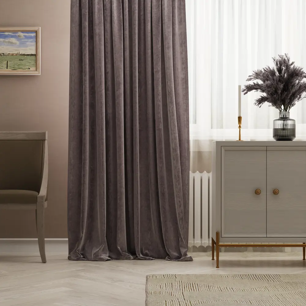 Штора на ленте Inspire Casador 160x280 см цвет фиолетовый 83561991 STLM-2149953 
