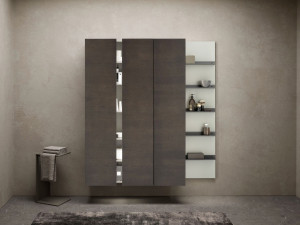 Деревянная подвесная колонна для ванной комнаты с дверями