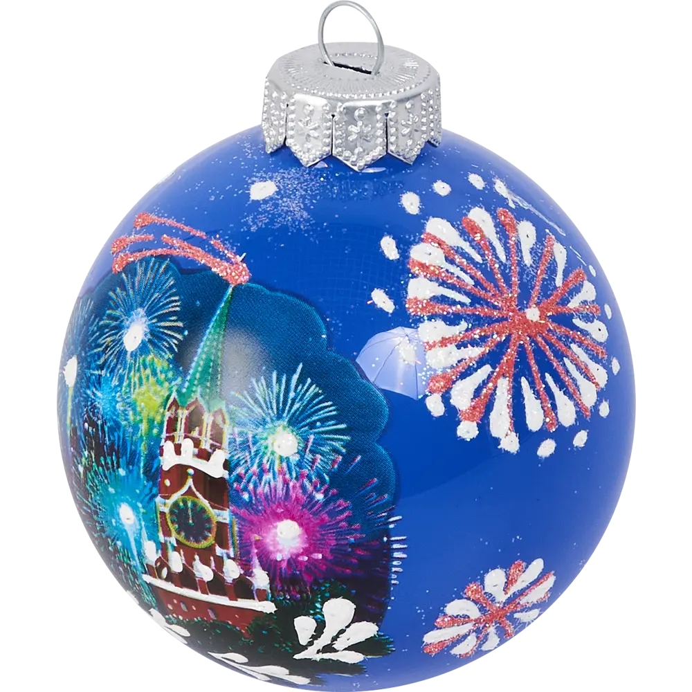 Шар елочный Кремль 8см стекло разноцветный КОЛОМЕЕВ STLM-2174509 - Вид №1