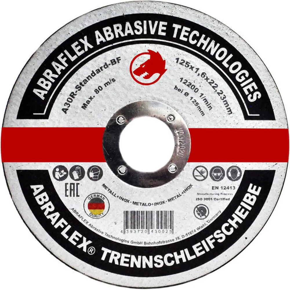 Диск отрезной по нержавеющей стали тип 41 Abraflex 125x22.2x1.6 мм 82283093 STLM-2016491 