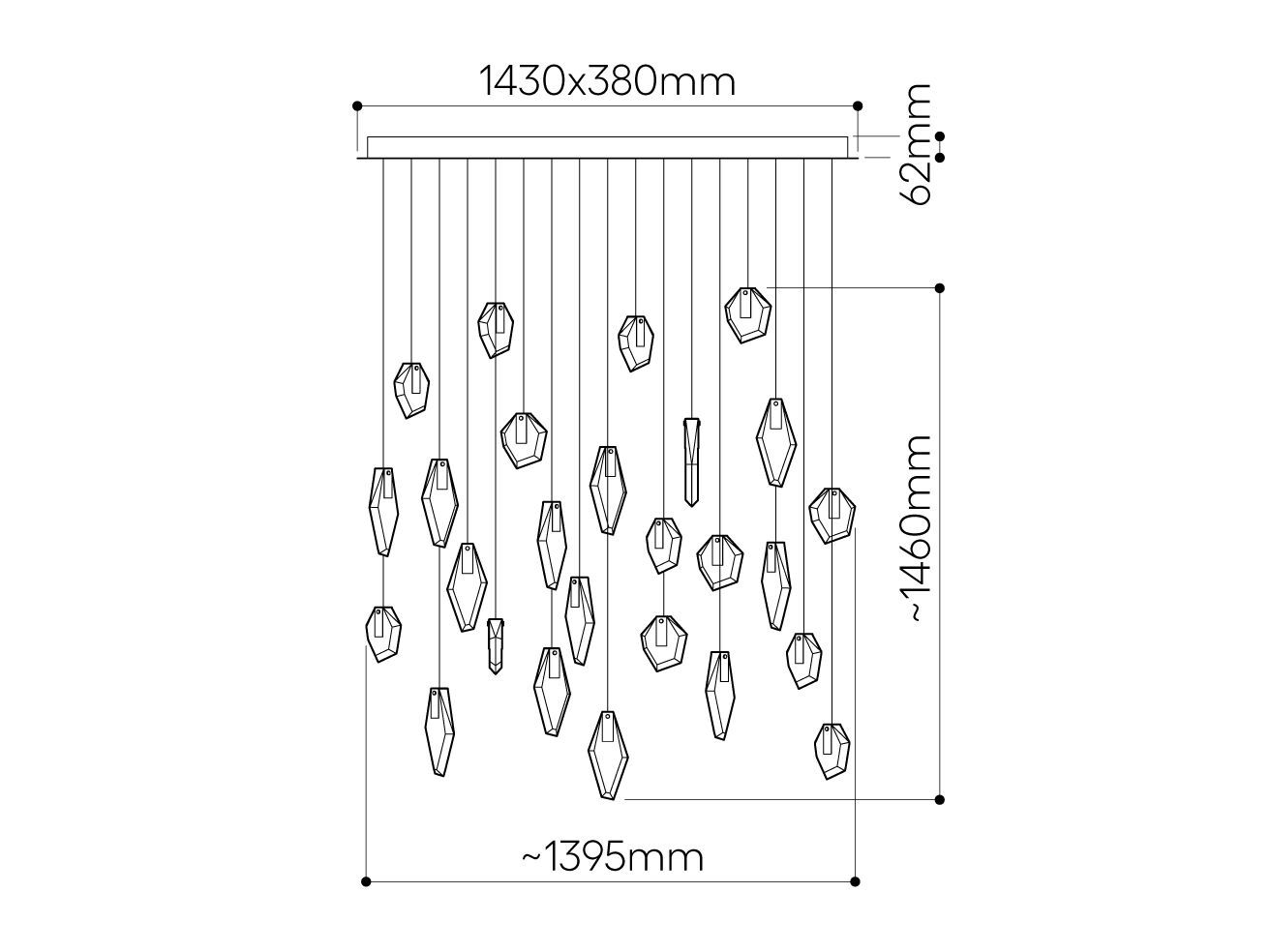Подвесная люстра с прямоугольной розеткой bomma Фрагменты ARCH-00138593 - Вид №2