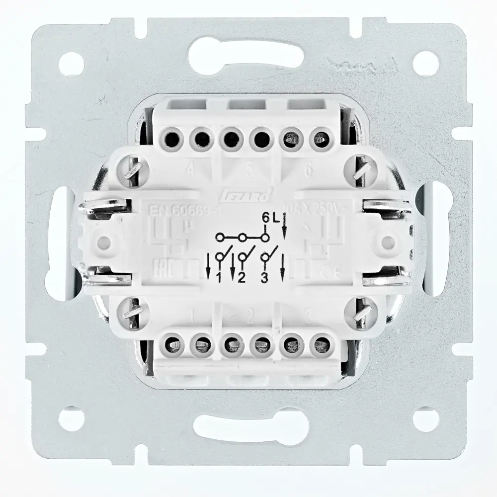 Выключатель встраиваемый Lezard Rain 3 клавиши, цвет бежевый STLM-2092230 - Вид №3