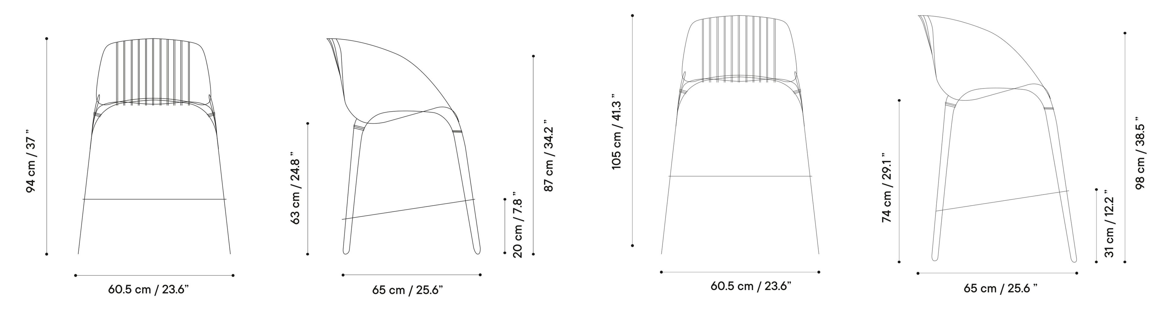 Садовый стул из оцинкованной стали с подлокотниками iSimar Colonial ARCH-00120037 - Вид №2