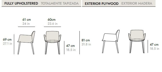 Мягкий тканевый стул с подлокотниками Punt HUG ARCH-00092567 - Вид №16