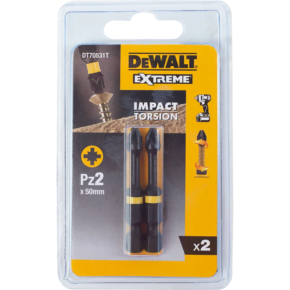 Бита ударная Dewalt PZ2x50 мм, 2 шт STLM-2001790 - Вид №1