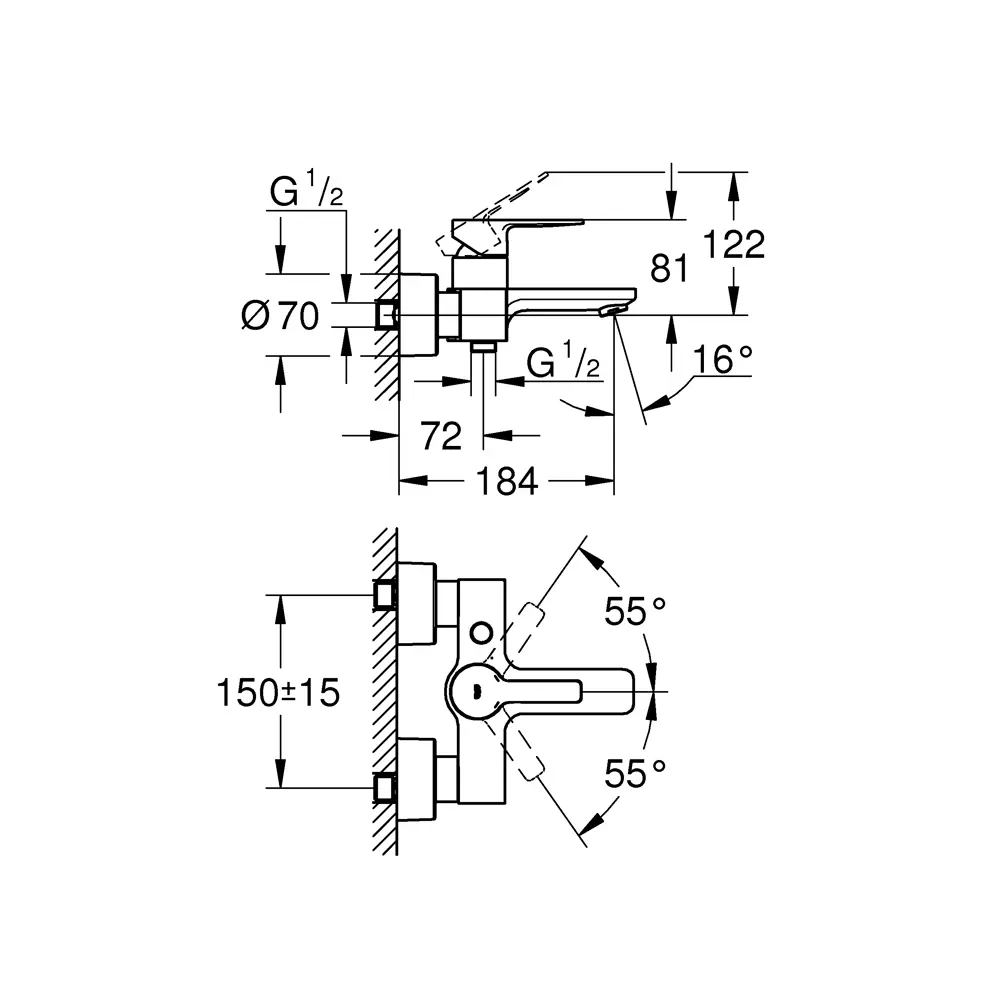 Смеситель для ваны Lineare New однорычажный цвет хром Grohe STLM-2207294 - Вид №3