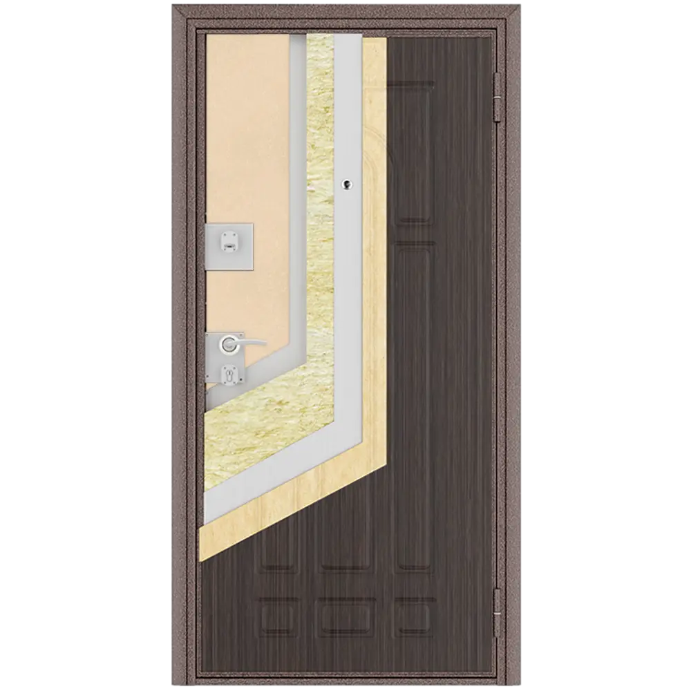 Дверь входная металлическая Оптим 98x205 см правая итальянский орех DOORHAN STLM-2068068 - Вид №6