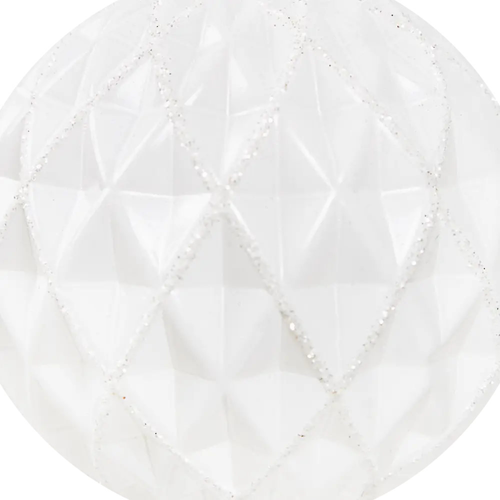 87036367 Елочное украшение Шар с объемным узором Christmas ø8 см цвет белый STLM-1472799 Santreyd  - Вид №2