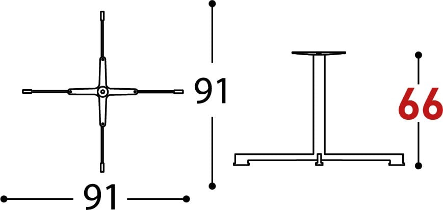 4 спицы с порошковым покрытием стальной стол база Varaschin Summer Set ARCH-00106954 - Вид №4