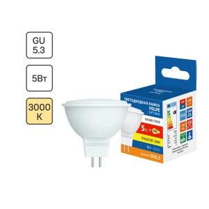 Светодиодная лампа Volpe MR16 GU5.3 5Вт теплый белый свет 89830409