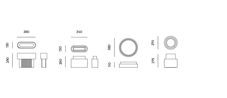 Круглая ваза Cimento® шпили ARCH-00044199 - Вид №3