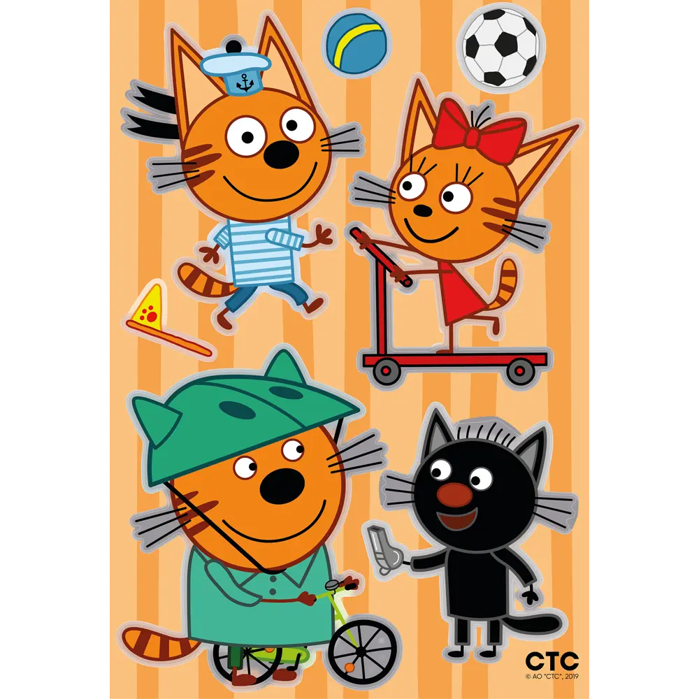 Наклейка Три кота коржик играет 23x35 см 82550361 STLM-2049563 Santreyd 