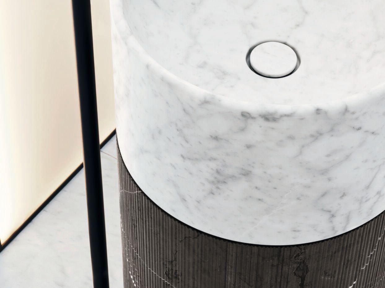 Каррарский мрамор круглый отдельно стоящий умывальник Noorth Рим ARCH-00037159 - Вид №1