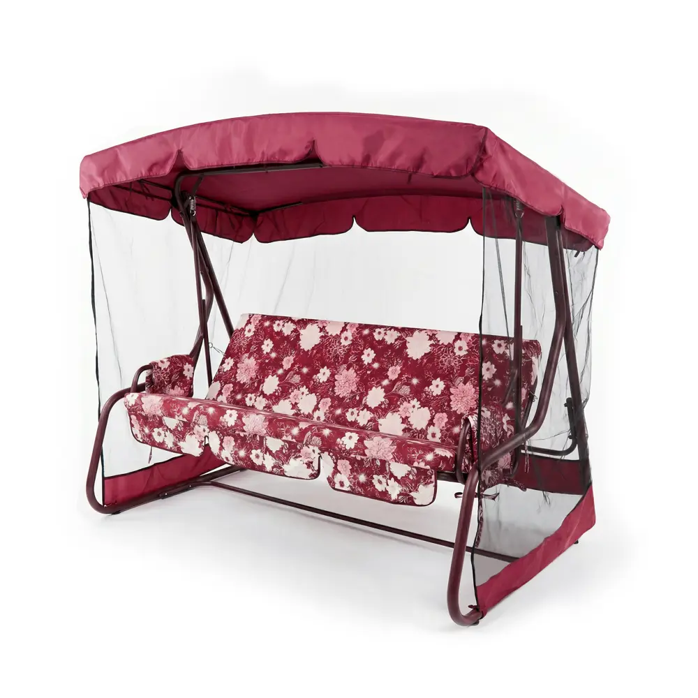 Качели садовые Greengard Эдем 3-х местные бордовый/коричневый STLM-2094231