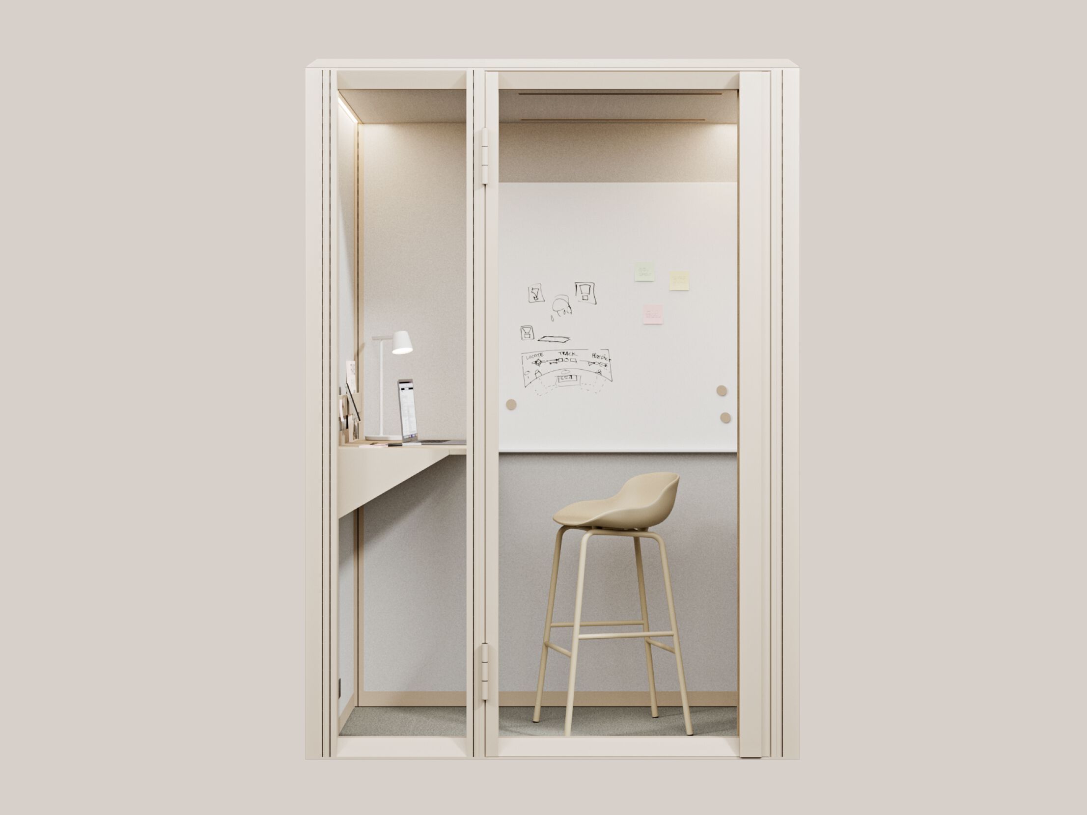 Одноместная акустическая офисная кабина со встроенным освещением Mute Modular ARCH-00135761