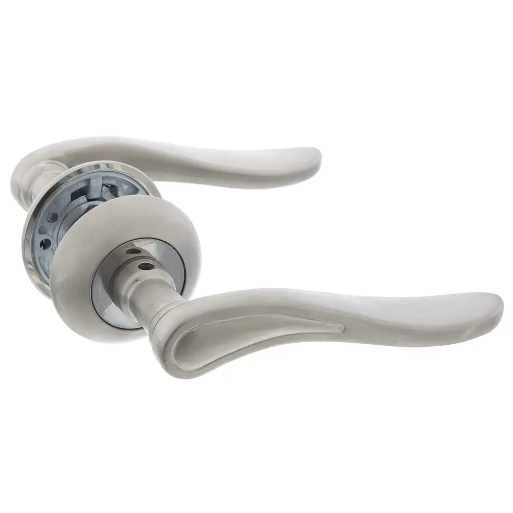 Ручки дверные на розетке Inspire ZC-64-D1, ЦАМ, цвет матовый никель STLM-2029228 - Вид №1