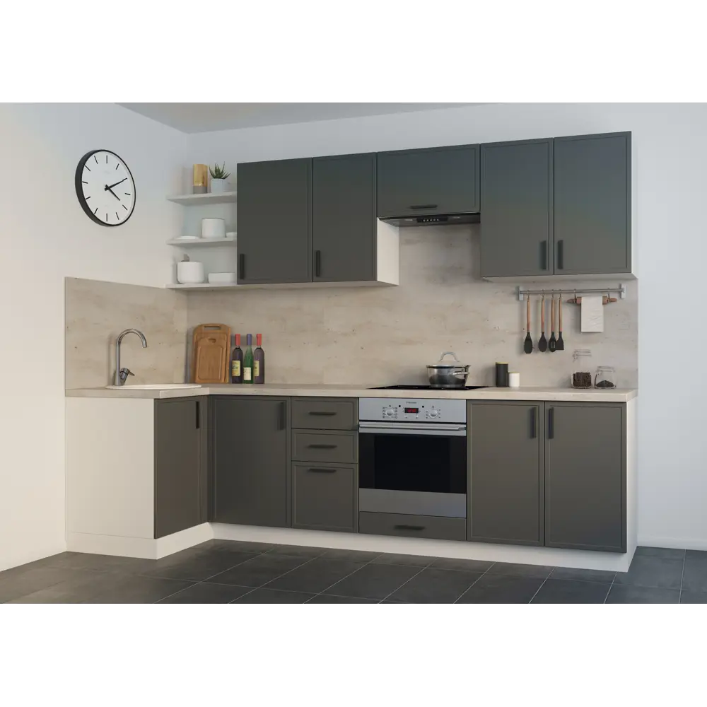 DELINIA Навесной кухонный шкаф Неро графит 60х67.6х29 см 86586442 STLM-0070495 - Вид №8