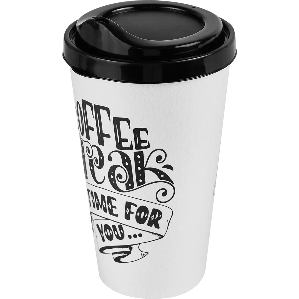 Стакан с крышкой Delinia Coffe Break 550 мл пластик цвет черный 88780885 STLM-2211898  - Вид №1