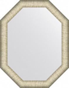 BY 7425 Зеркало в багетной раме - брашированное серебро 59 mm EVOFORM Octagon