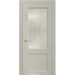 Комплект двери Рондо со стеклом 80x200 см Hardflex цвет серый жемчуг с добором 100 мм