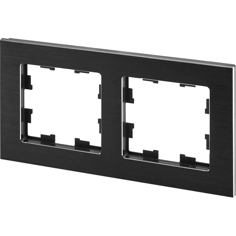 Рамка IEK Brite-2 для розеток и выключателей - черный металл 87761329 STLM-1112306 - Вид №2