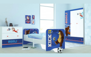 P14081908 Модульная детская Мебель Polini kids Fun Маша и Медведь Футбол, композиция 2 ВПК (Тополь)
