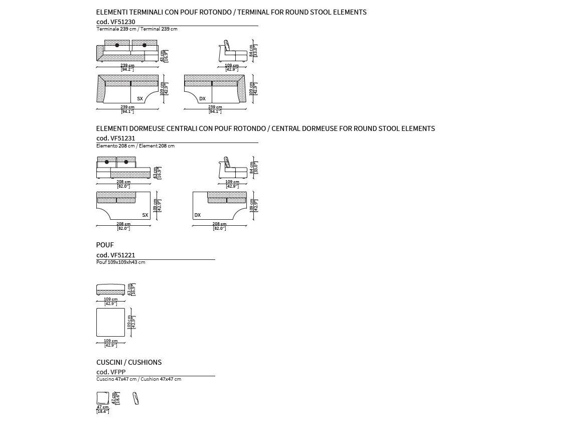 Модульный тканевый диван Vittoria Frigerio Appiani ARCH-00083925 - Вид №9