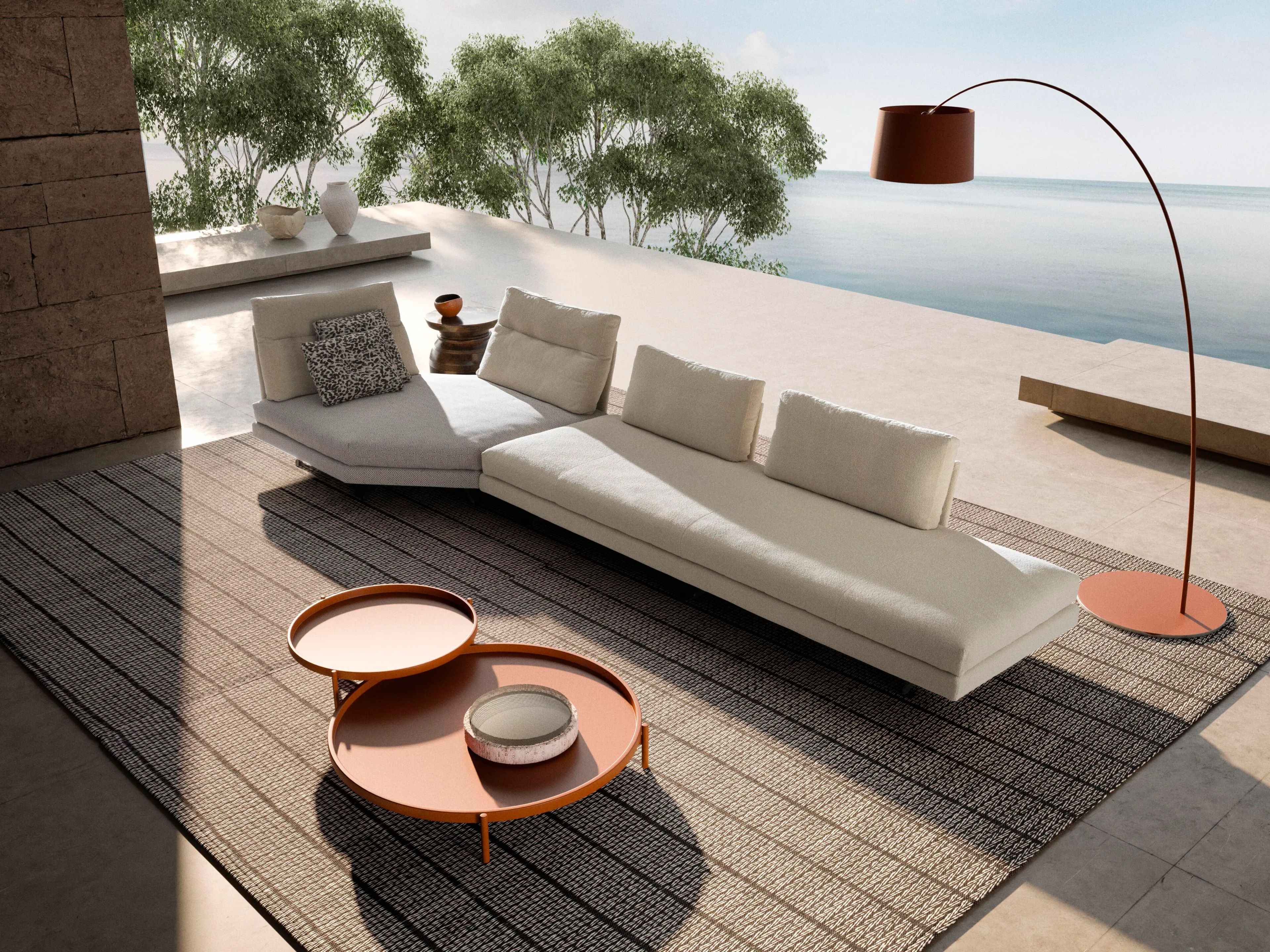 Угловой садовый диван из ткани VALENTINI камень ARCH-00127840 - Вид №12