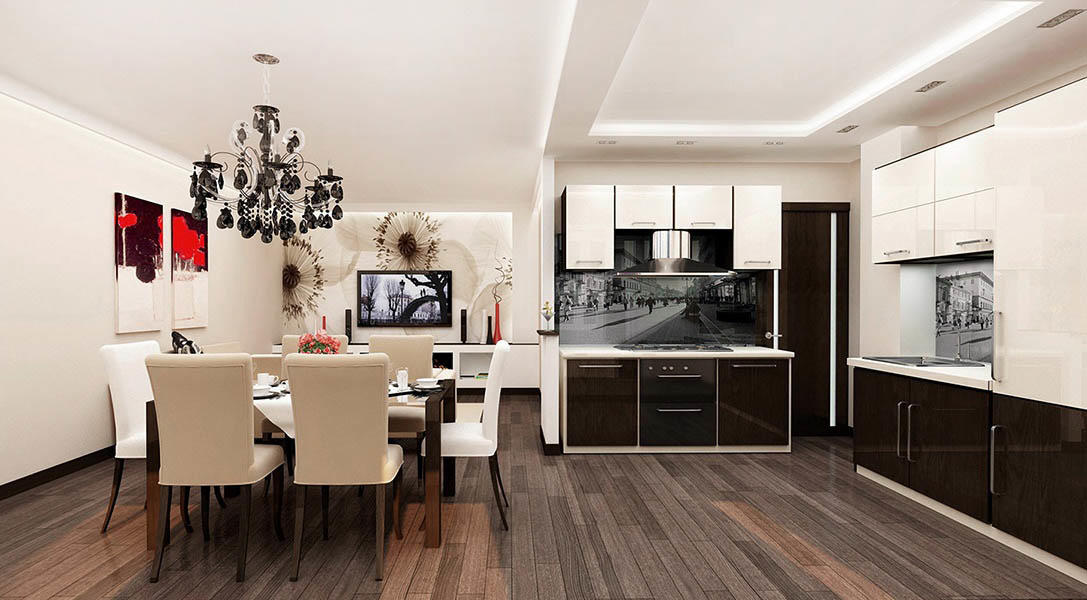 Дизайн кухни-гостиной 20 кв. м: как зонировать и оформить помещение?