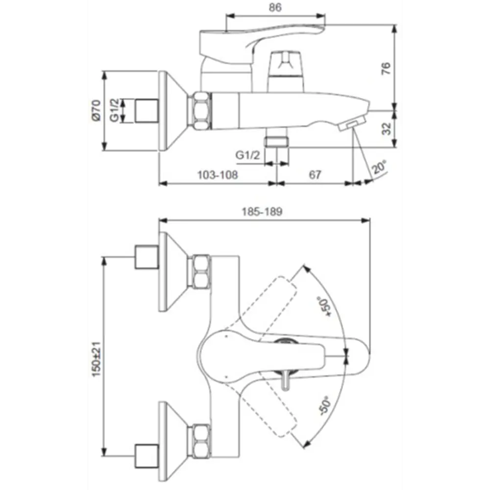 Смеситель для ванны Ideal Standard Oglio однорычажный цвет хром STLM-2002354 - Вид №4