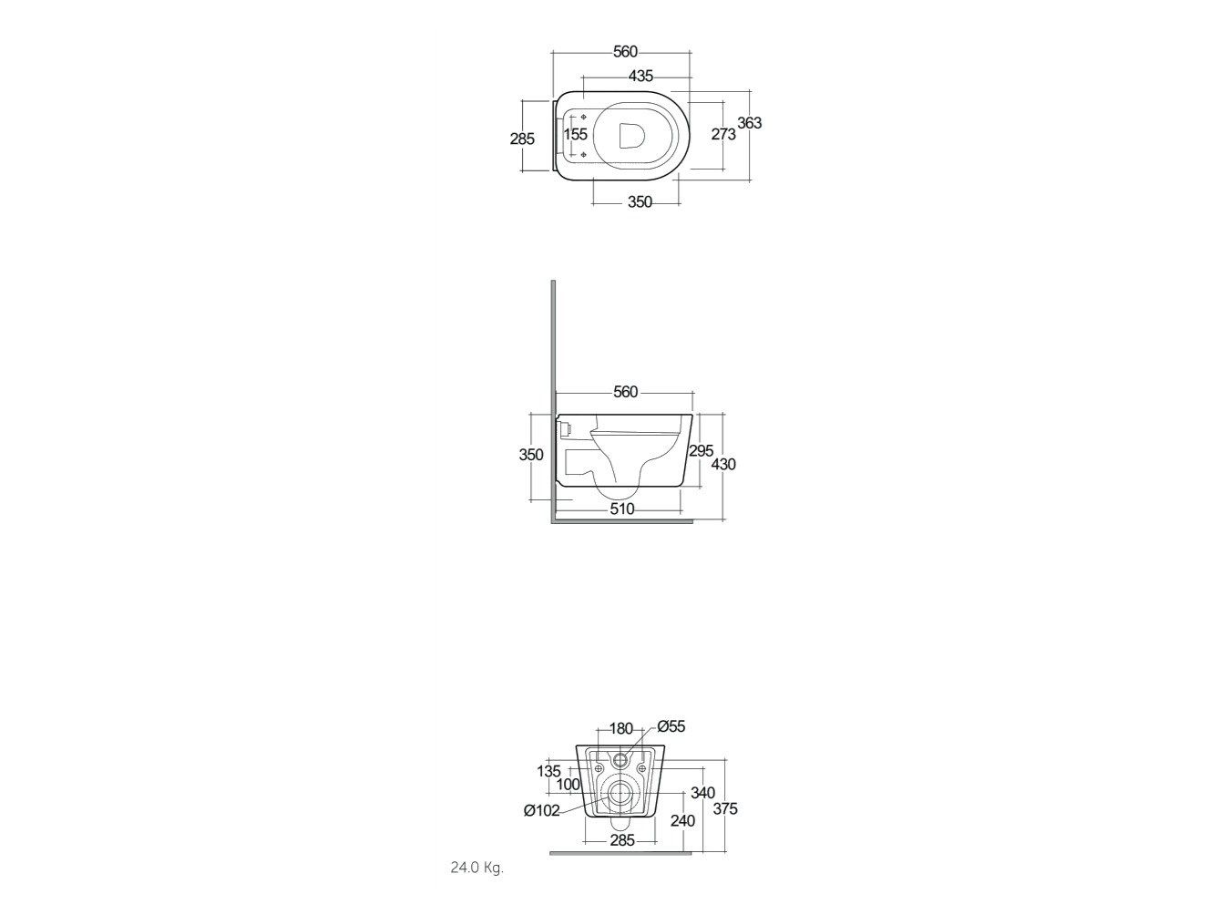 Керамический настенный туалет RAK Ceramics RAK-Valet ARCH-00133130 - Вид №1