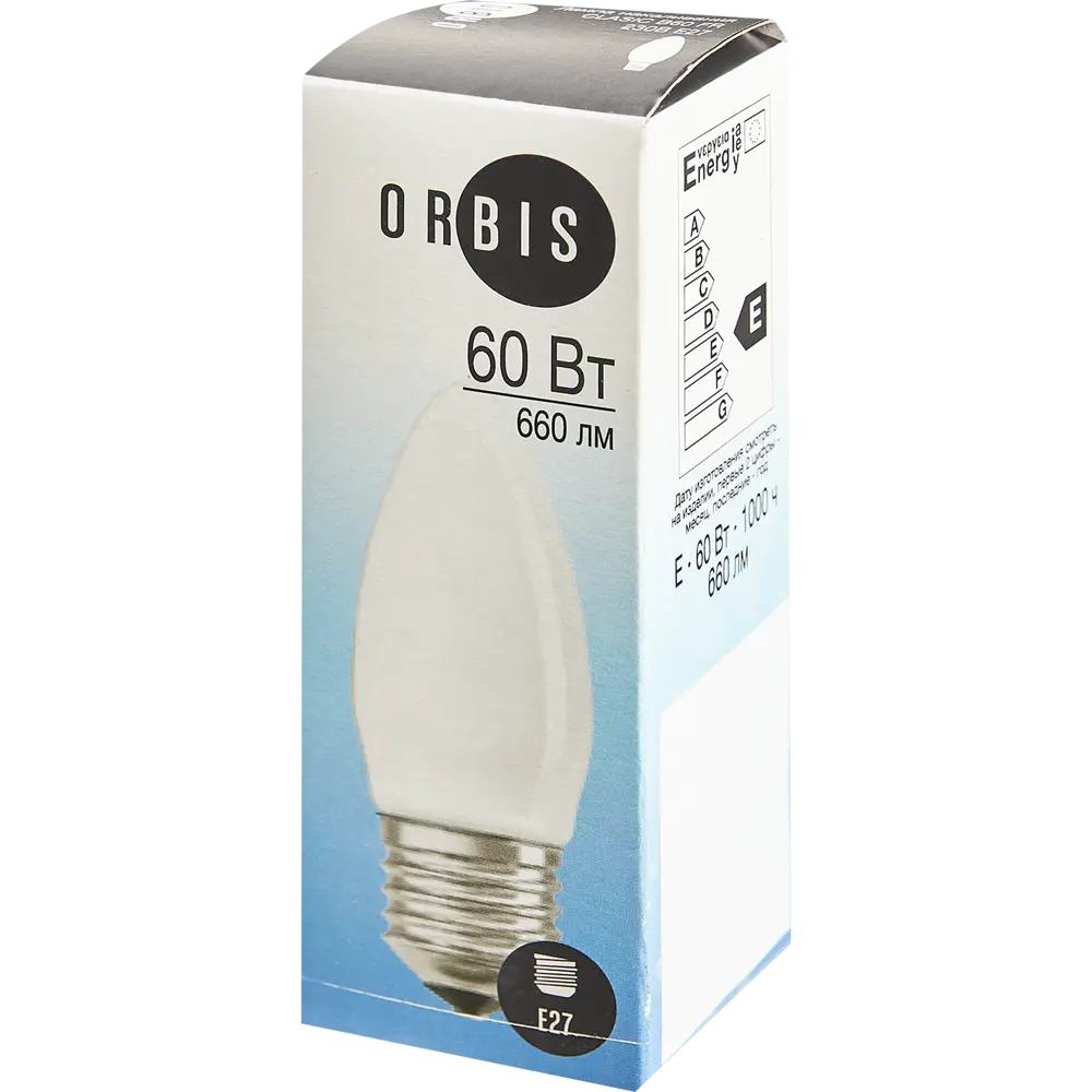 Лампа накаливания Orbis E27 230 В 60 Вт свеча матовая 500 лм OSRAM STLM-2140598 - Вид №3