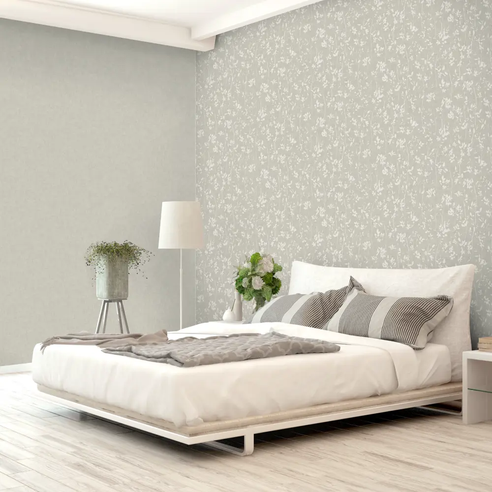 Флизелиновые обои Grandecolife Ferida зелёные с цветочным рисунком в стиле кантри 89424230 STLM-1573249 - Вид №5