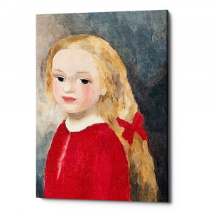 896518920_2628 Картина «Девочка в красном платье и лентой в волосах» (холст, галерейная натяжка) Object Desire