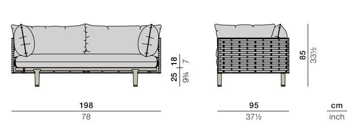 3-местный тканевый садовый диван DEDON SEALINE ARCH-00040694 - Вид №6