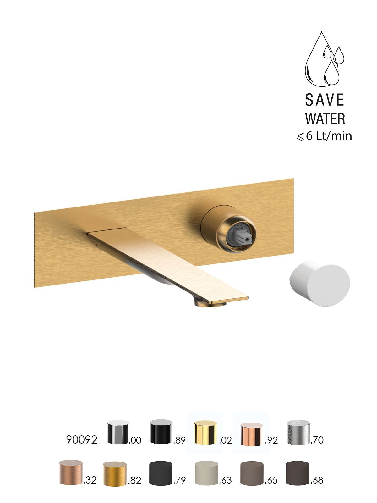 Смеситель для раковины с ограничителем расхода с пластиной Rubinetterie Frattini Narciso S ARCH-00138344 - Вид №12